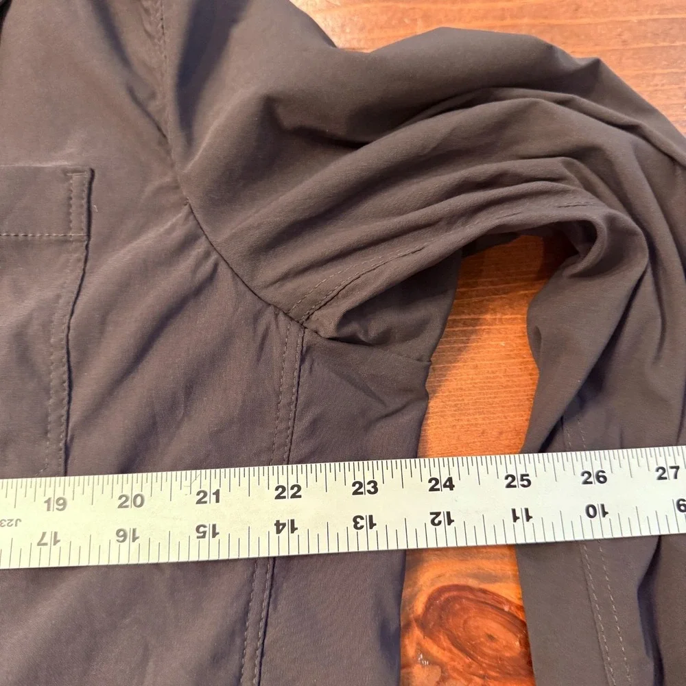 Eddie Bauer Travex Jacket Mens 44 Blazer Nylon Button Up Travel Gray Performance